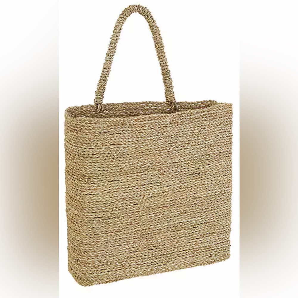 BALLARD DESIGNS Large Woven Seagrass Gratitude Basket NWT